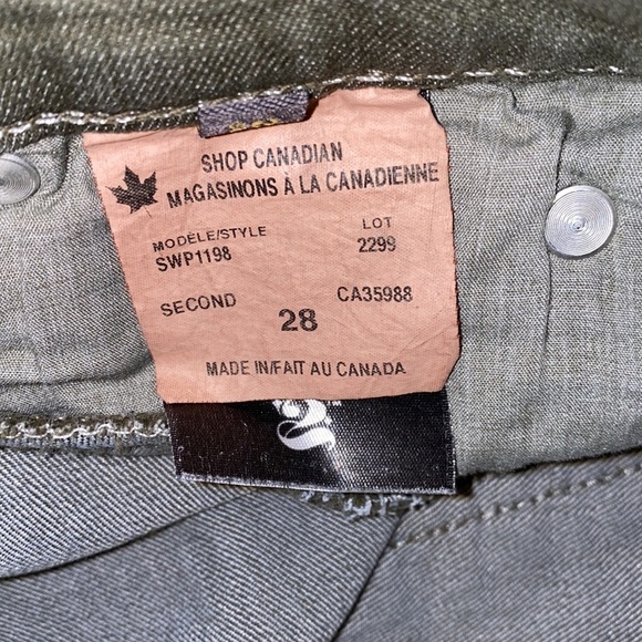 Second  Yoga Olive green straight legs stretchy jeans Sz 28 - Picture 6 of 16